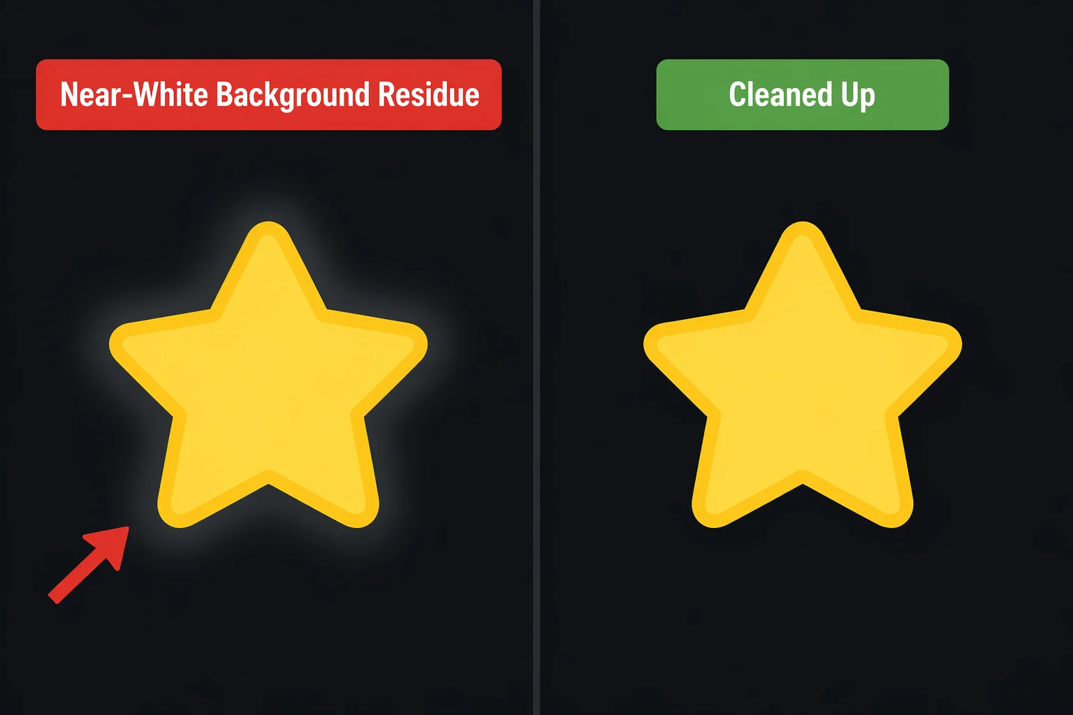 Near-white residue problem: a faint gray haze remaining around the subject after removing a near-white GIF background
