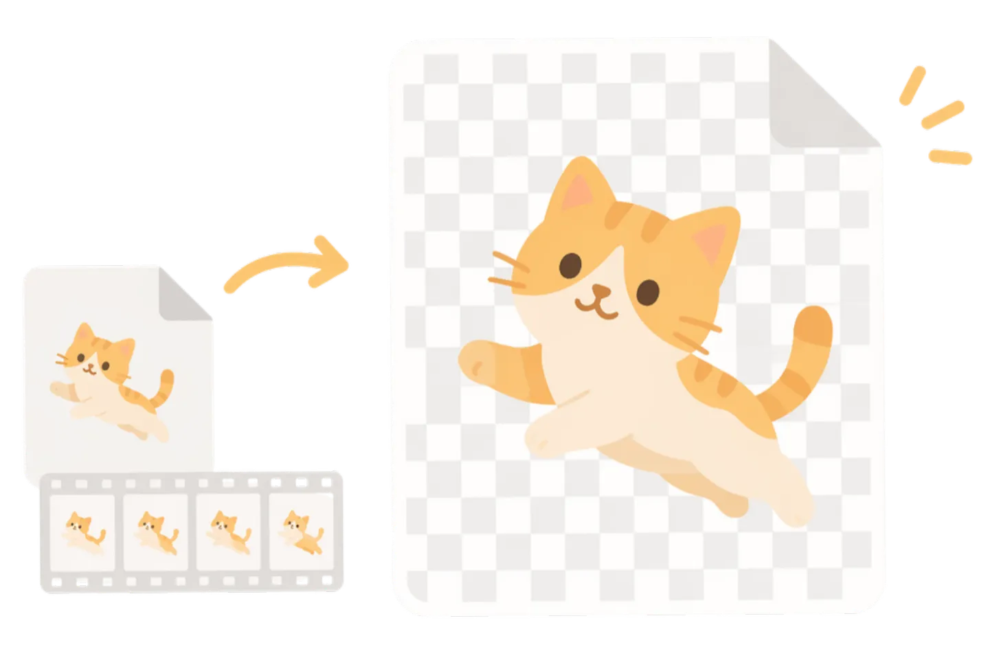 Animated GIF with the background removed, shown as a transparent example