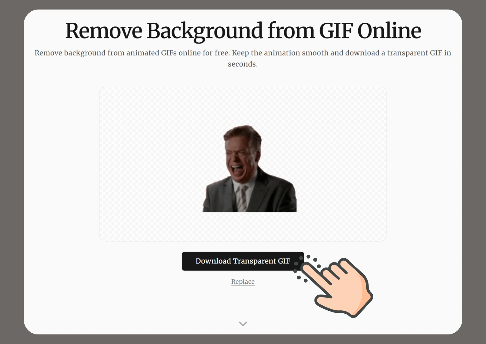 Download a transparent GIF after background removal